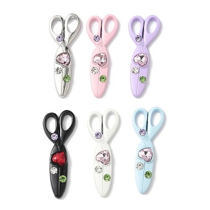 Подвески из сплава , ножницы, со стразами, окрашеные
