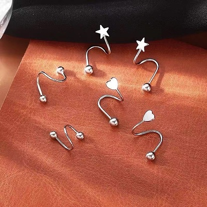 Железные серьги-манжеты, платина