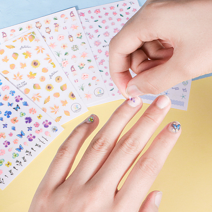 Olycraft pegatinas de arte de uñas autoadhesivas de diferentes patrones, diy decoración de uñas de arte