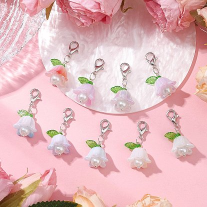 Колокольчик акриловые подвесные украшения, застежки-карабины из сплава для украшений сумок