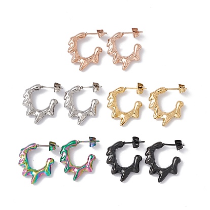 304 плавящиеся серьги-гвоздики из нержавеющей стали, полукруглые серьги для женщин