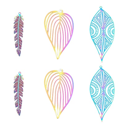 Вакуумное покрытие pvd 201 филигранные подвески из нержавеющей стали, гравированные металлические украшения, лист