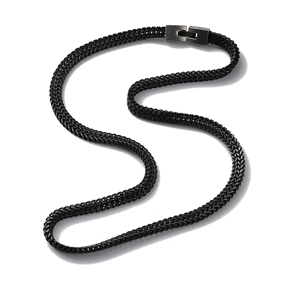 Ion Plating(IP) 304 Stainless Steel Wheat Chain Necklaces