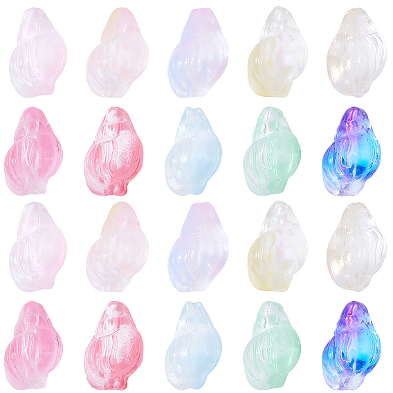 80шт 10 цвета прозрачная аэрозольная краска стеклянные бусины, раковина