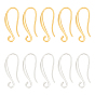 16Pairs 2 Colors Brass Earring Hooks, Ear Wire, with Horizontal Loop, Long-Lasting Plated