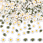 300pcs 2 style handgemachte Polymer-Ton-Perlen, Bienen und Blumen