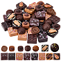 60Pcs 15 Styles Opaque Resin Cabochons, Imitation Food, Chocolate