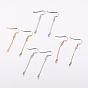 Brass Earring Hooks, For Half Drilled Beads, Long-Lasting Plated, Lead Free & Cadmium Free