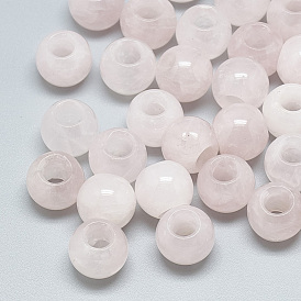 Naturel a augmenté perles de quartz, Perles avec un grand trou   , rondelle