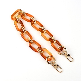 Acrylic Curb Chain Bag Strap, with Alloy Clasps, for Bag Replacement Accessories