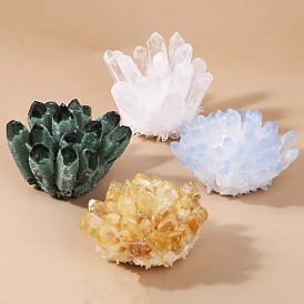 Décorations d'affichage en cristal de quartz druzy naturel, amas de quartz brut, nuggets