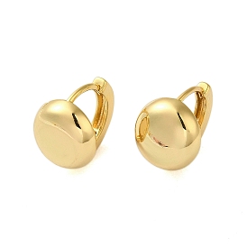 Flat Round Brass Hoop Earrings for Women