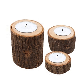 Wooden Stump Candle Holder Party Home Decoration Ornament