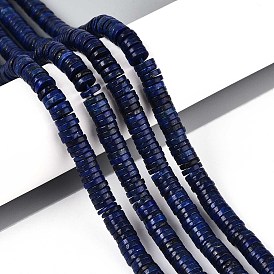 Нитки бусины из натурального ляписа-лазури, диск, Heishi бусы