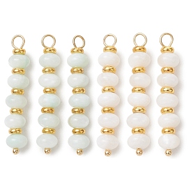 2 шт. 2 подвески из натуральных пресноводных ракушек, окрашенные в цвета, Круглые подвески из бисера с латунными бусинами и 304 петлями из нержавеющей стали, золотые