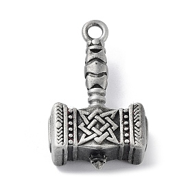 Tibetan Style Alloy Pendant, Frosted, Thor's Hammer Charm