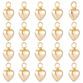 20шт. подвески в форме сердца из латуни с гальваническим покрытием, с прыжковых колец, долговечный, без свинца и без кадмия