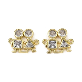 Латунные звенья с прозрачным кубическим цирконием, долговечный, без кадмия и без свинца, стойки покрытие