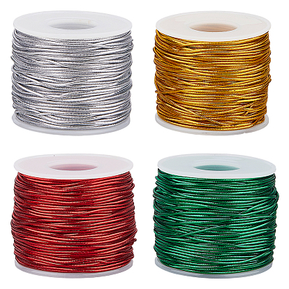 4 рулоны 4 цветной металлизированный эластичный круглый шнур для упаковки рождественских подарков