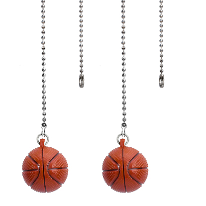 Plastic Pendant Decoration, with Brass Ball Chain, Basketball