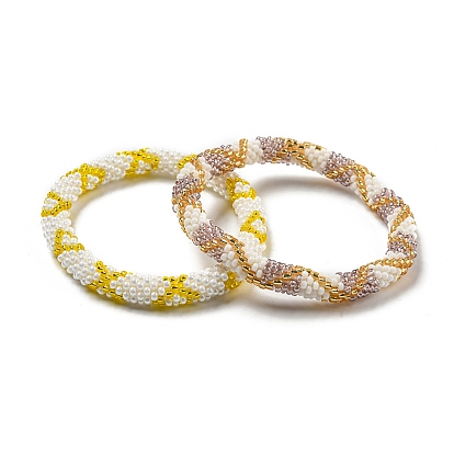 Женские плетеные браслеты ручной работы из стеклянного бисера