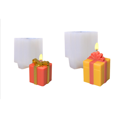 2 Molde de silicona con diseño de regalo, blanco