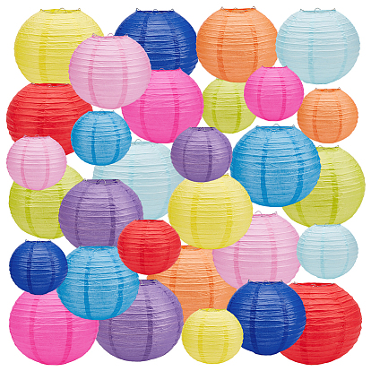 30 сумки 30 стили бумажные и железные круглые фонарики для вечеринки