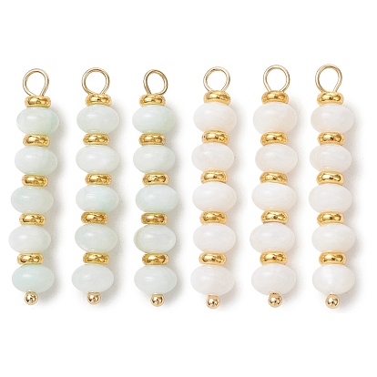 2 шт. 2 подвески из натуральных пресноводных ракушек, окрашенные в цвета, Круглые подвески из бисера с латунными бусинами и 304 петлями из нержавеющей стали, золотые
