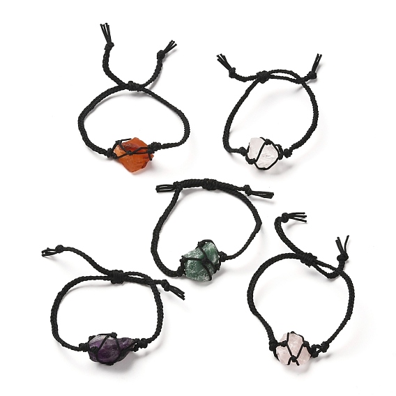 Клатч макраме с плетеными бусинами из натуральных драгоценных камней