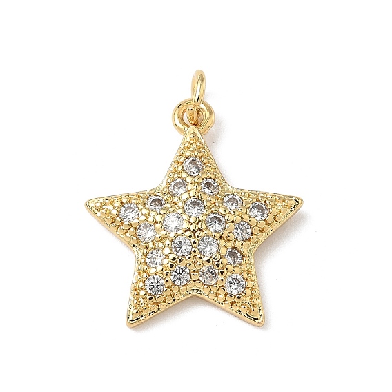 Латунные микро проложить кубического циркония подвески, звезда, с целью перехода в кольце, без свинца и без кадмия, долговечный