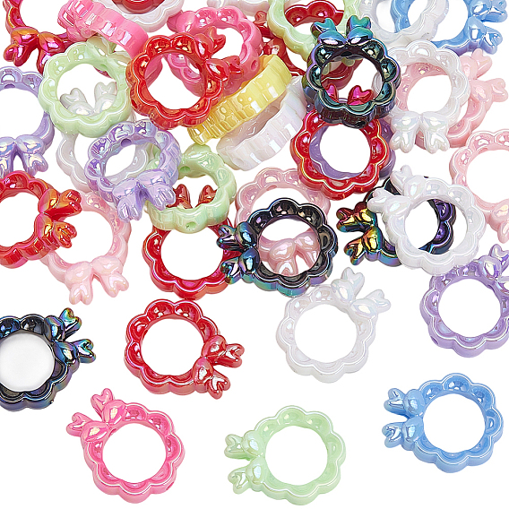 40 акриловые бусины с УФ-покрытием, Рождественский венок