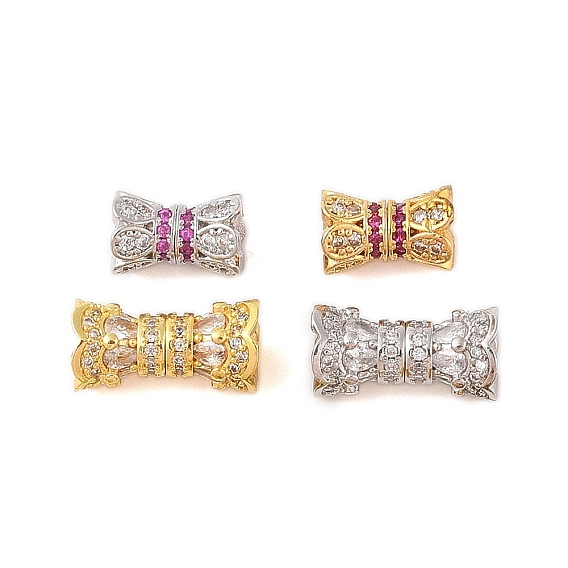 Покрытие стойки латунь микро паве прозрачный кубический цирконий винтовые застежки, долговечный, без свинца и без кадмия, цветок