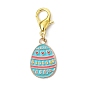 Alloy Enamel Pendant Decorations, with Zinc Alloy Lobster Claw Clasps, Easter Egg and Rabbit & Carrot