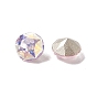 Light AB Style Glass Rhinestone Cabochons, Pointed Back & Back Plated, Diamond