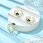 304 Stainless Steel & Natural Abalone Shell/Paua Shell Cuff Open Rings, Round