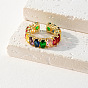 18K Gold Plated Hip Hop Ring with AAA Zirconia Stone - Egg-shaped Design