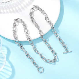 7.5мм 304 цепочка Фигаро из нержавеющей стали для ожерелий, не тускнеет