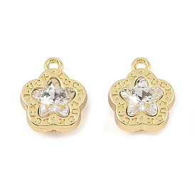 Rack Plating Alloy Beads, with Crystal Color Rhinestone, Flower