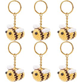 Набор для изготовления брелока-подвески в виде пчелы своими руками, в том числе железные кольца для ключей, ручная работа вязание шерстяная пряжа украшения аксессуары