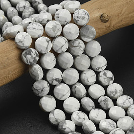 Природные Говлит бисер нитей, граненый ромб, плоско-круглые