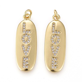 Латунные микропаве прозрачные подвески с фианитом, на день Святого Валентина, реальный 18 k позолоченный, долговечный, овальные