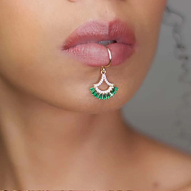 Латунные кольца-манжеты с кубическим цирконием, без пирсинга, с 316l хирургическими обручами из нержавеющей стали