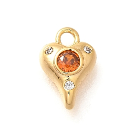 Латунные микро проложить кубического циркония подвески, сердце прелести