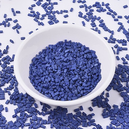 Миюки половина бусины тила, японский бисер, 2 отверстие, (htl 2075) матовый матовый кобальтовый глянец