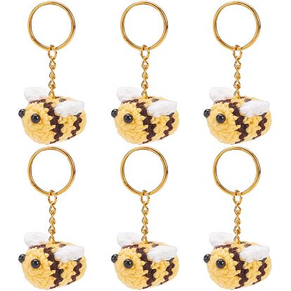 Набор для изготовления брелока-подвески в виде пчелы своими руками, в том числе железные кольца для ключей, ручная работа вязание шерстяная пряжа украшения аксессуары