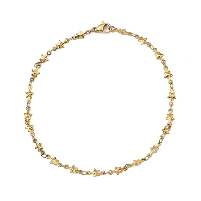 Звёздчатые 304 браслеты-цепочки из нержавеющей стали, с карабин-лобстерами 