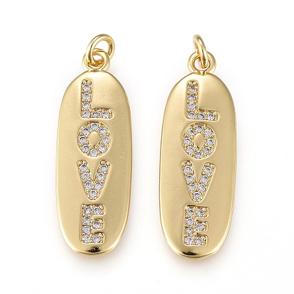 Латунные микропаве прозрачные подвески с фианитом, на день Святого Валентина, реальный 18 k позолоченный, долговечный, овальные