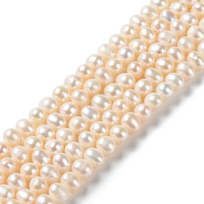Natural Cultured Freshwater Pearl Beads Strands, Potato, Grade 2A