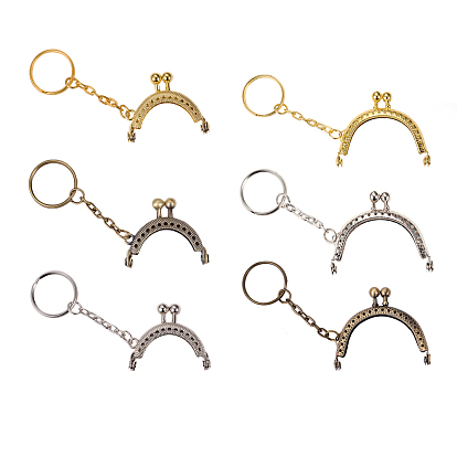 Iron Purse Frame Handle, for Bag Sewing Craft Tailor Sewer, with Key Ring