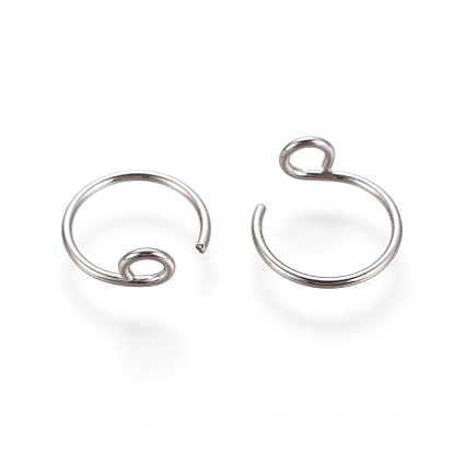 316 Surgical Stainless Steel Earring Hooks, with Horizontal Loop